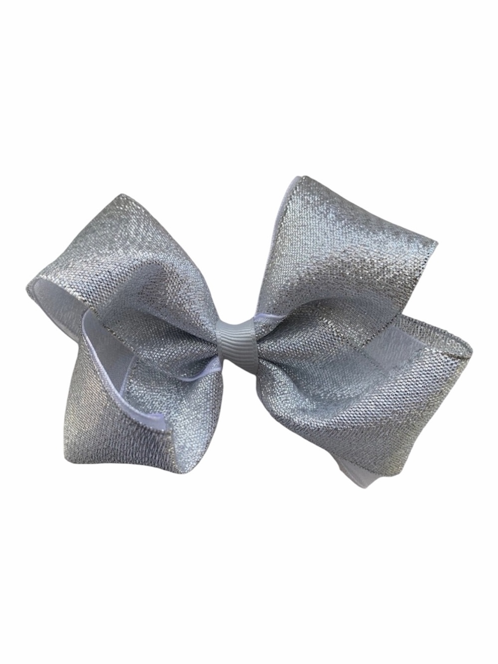 NWT Wonder Nation Grosgrain Hairbow Girls Size 4” X 3” Silver Clip Sparkle